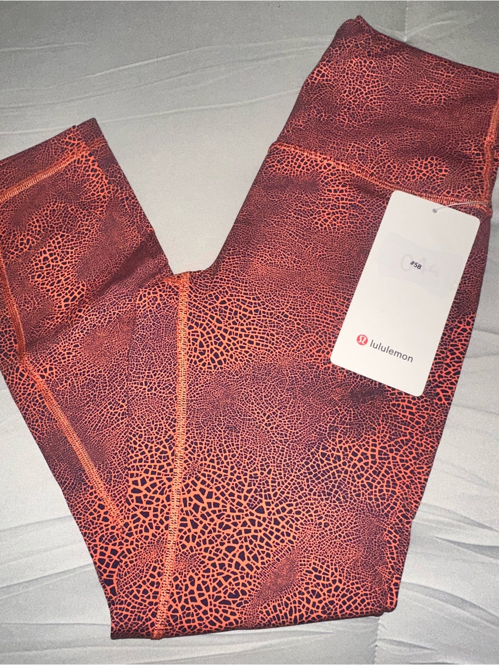 Lululemon Wunder Train HR Tight 25” Orange Print Leggings - NWT 6